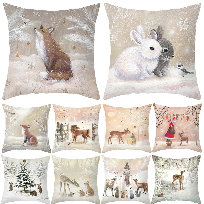 

Новая наволочка для подушки, наволочка, украшение для елки, рождественские украшения, кролик, рождественские украшения для дома