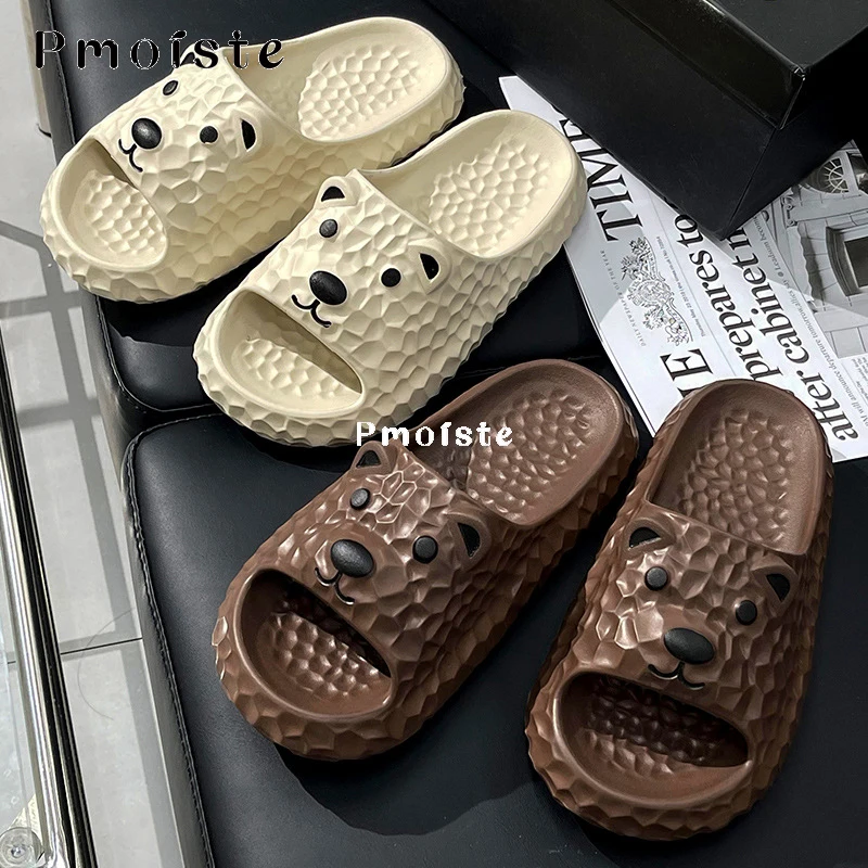Women's Home Slippers Cartoon Cute Bear Shoe for Women Soft Platform Slipper Female Wear-resistant Bathroom Sandals Non-slip
