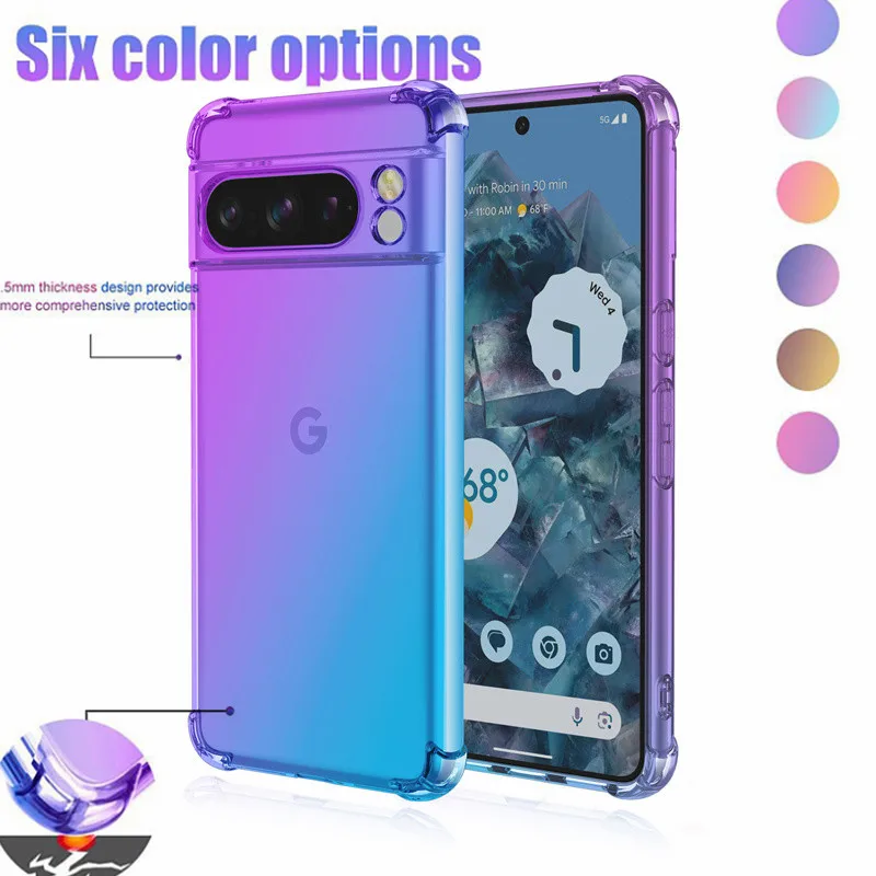 Противоударный градиентный защитный чехол из ТПУ для Google Pixel 9 Pro XL 8A 8