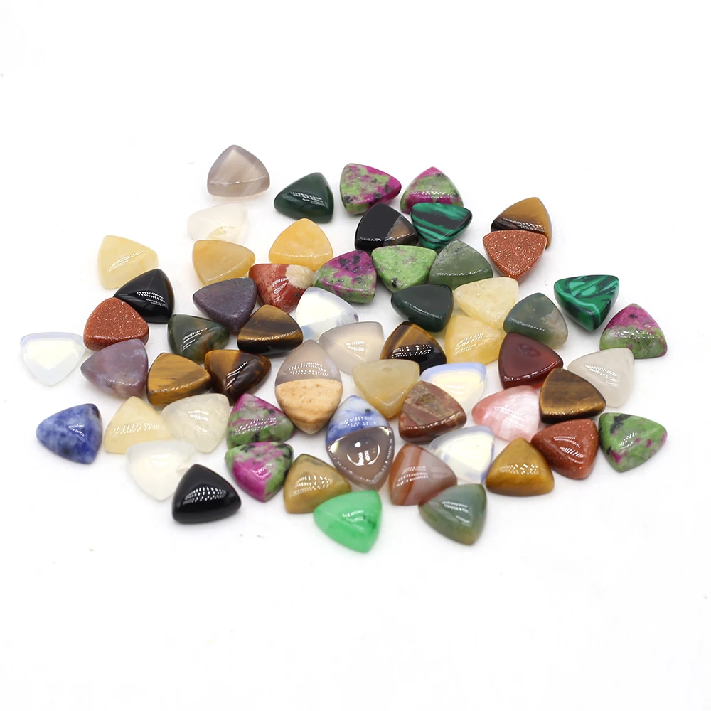 

10pcs/lot Natural Stone Bead Cabochon Triangle Shape Natural Agates Loose Beaded for Women Making DIY Jewerly Gift 10x10mm