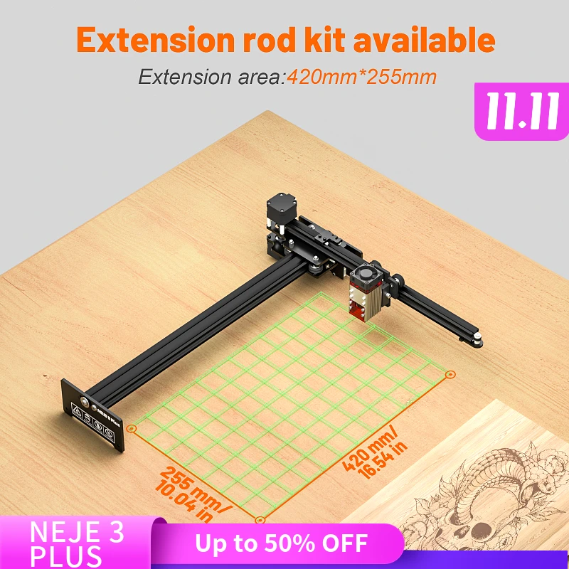 

NEJE 3plus 32 бит N40630 30 Вт Настольный беспроводной лазерный мини-гравер с ЧПУ, резак, деревообрабатывающий фрезерный станок, гравировальный станок, режущий станок