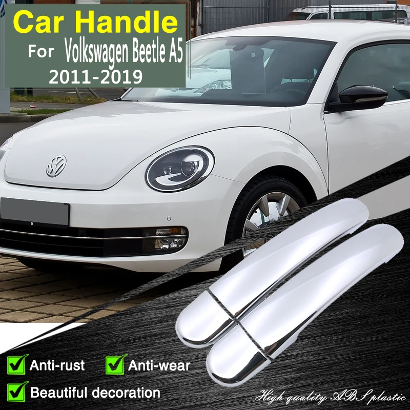 

for VW Beetle A5 Volkswagen Coccinelle Maggiolino Fusca 2011~2019 Chrome Door Handle Cover Accessories Stickers Trim Decorative