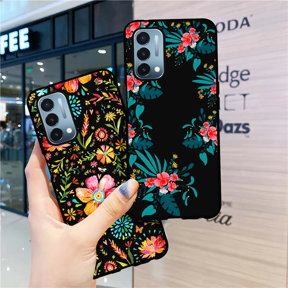 

Flower Floral Case for Oneplus 10 9 Pro 9RT 9R Soft TPU Cover for Oneplus Nord 2 5G CE N10 N100 N200 1+9 8T 8 1+8T 7 1+7T Fundas