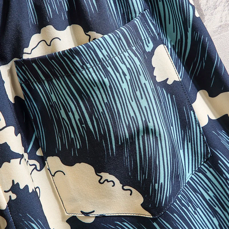 2023 New Men's Casual Set Summer Fashion Printing Short Sleeve Shirt Shorts Two Piece Set men clothing