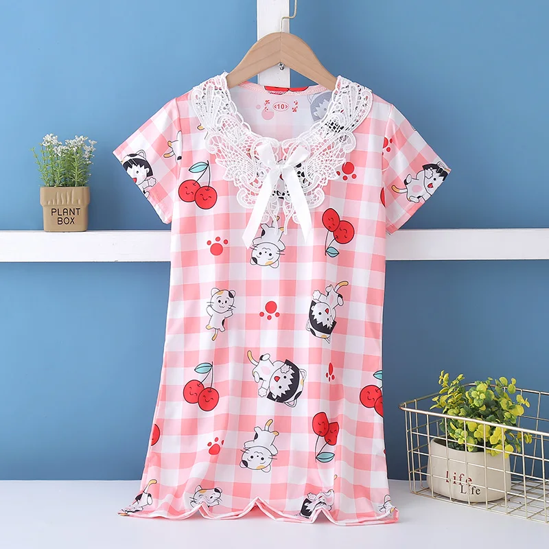 Новинка модная ночная рубашка для девочек домашняя одежда лето 2022 Детская Пижама
