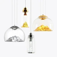 nordic modern hanging loft led iceberg glass lustre pendant lamp industrial decor lights fixtures e27 for kitchen restaurant