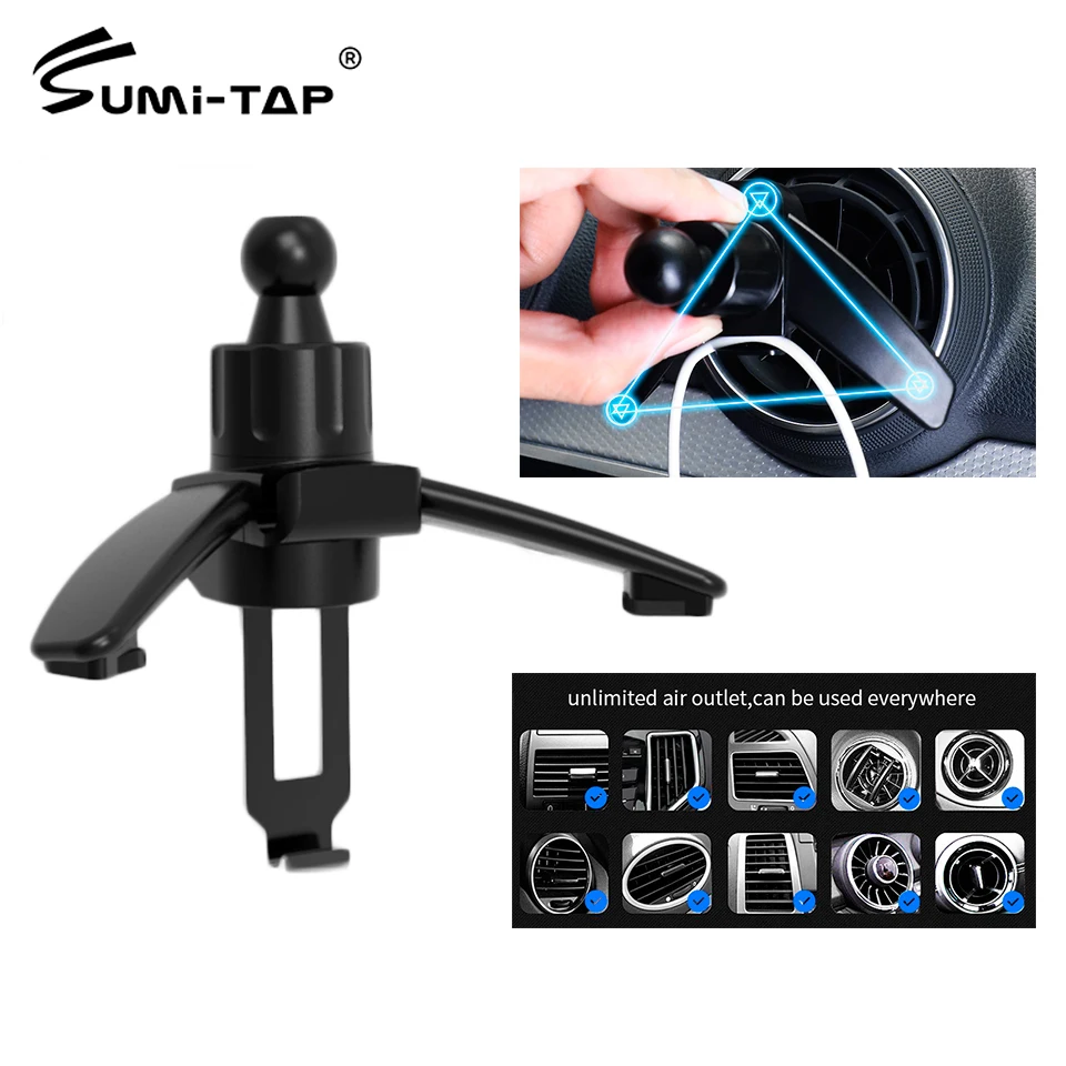 

Sumitap Car Air Vent Clip Mount Mobile Phone Holder 17mm Ball Head 360 Gravity Stand Magnetic Support Car Grip Air Vent Bracket