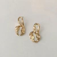 delysia king chain geometric metal earrings versatile retro atmosphere earrings