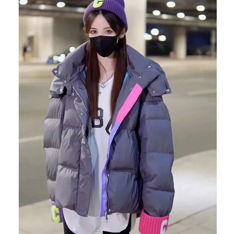 2022 New Winter Fried Street Down cotton Jacket Women's Korean Thicken Cotton Bread Coat Female Loose Hooded Warm Parka Outwear
