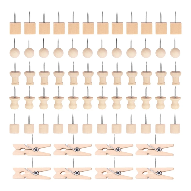 

Набор нажимных штифтов, деревянные стальные штанги для больших пальцев, декоративные булавки для рисования, для пробковой рекламной доски, ...