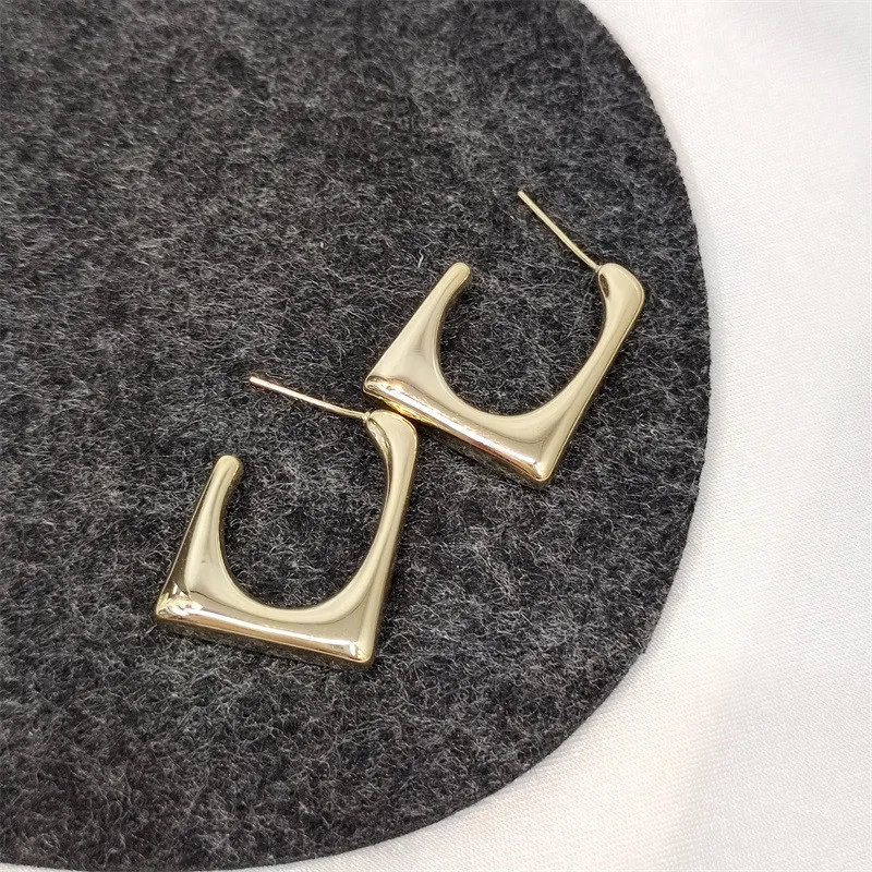 

Square Geometric Earrings For Women Rectangular Gold Color Metal Earrings 2021 New Trendy Jewelry Gifts