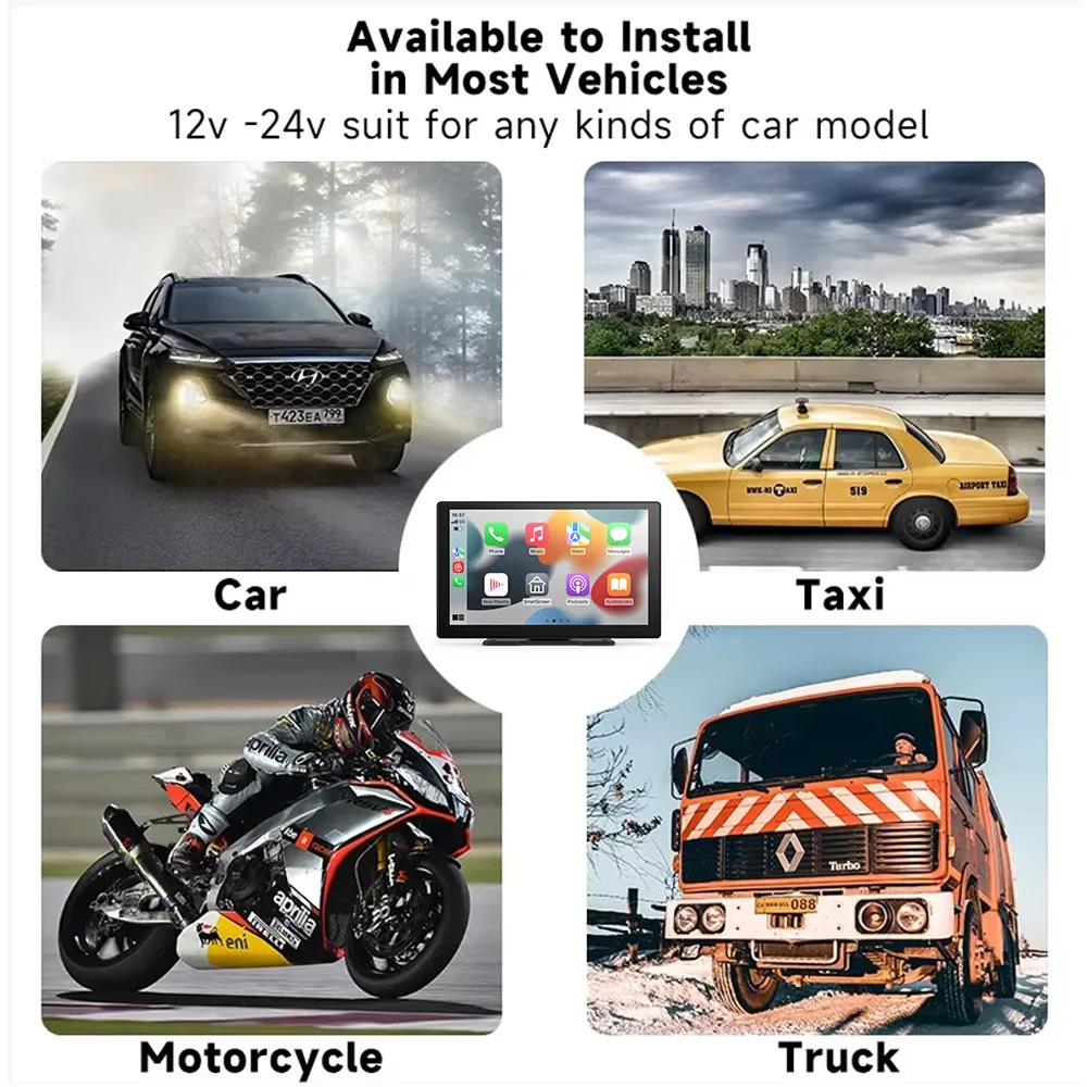 JIUYIN 9-дюймовый универсальный автомобильный радиоприемник беспроводной Carplay Apple