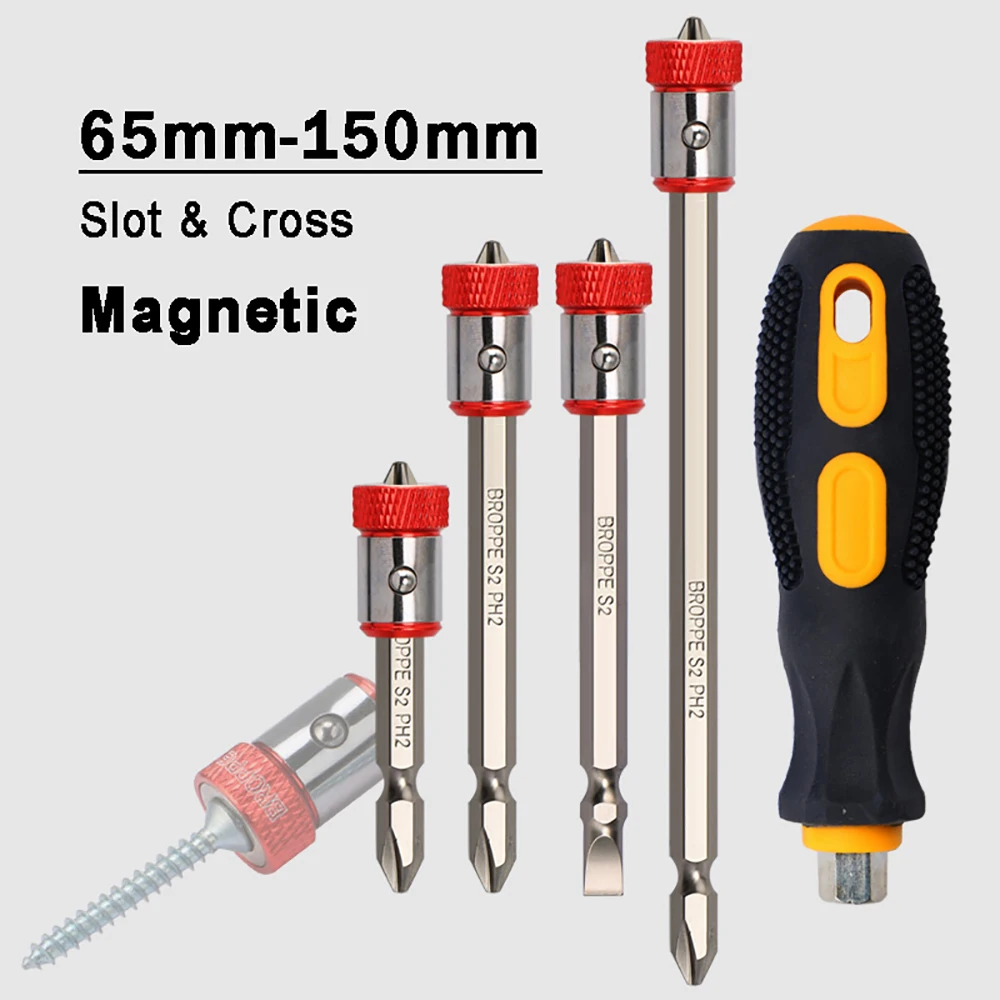 

Набор Магнитных наконечников для отвертки PH2 Phillip крестообразный слот магнитное кольцо отвертка держатель наконечника S2 сталь 65 мм 100 мм 150 мм длиной
