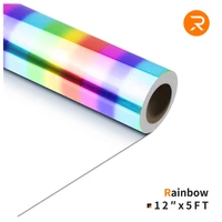 htvront 12x5ft30x150cm rainbow gradient color heat transfer vinyl roll for cricut diy t shirt printing craft iron on htv film