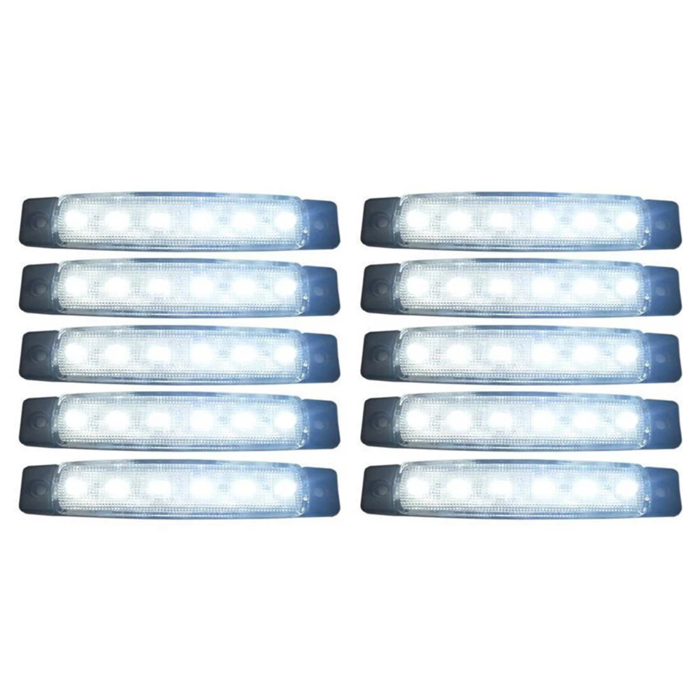 

10 pieces 24V Tail 6 SMD LED side indicator Indicators rear lamp white light for buses / trucks / trailers / trucks MA565