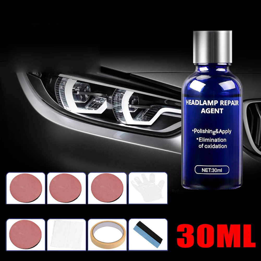 

30ml Car Headlight Repair Fluid Agent Polish Cleaning Kit Anti-scratch Maintenance Lamp Renovation Liquid Auto Accessories