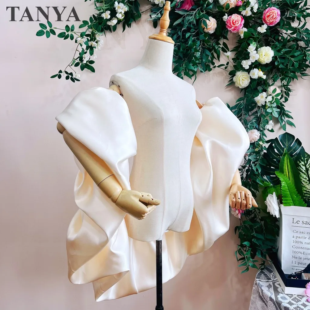 

Cream Mikado Wrap Jewelry Gloss Romantic Wedding Shawl Pleated Wave Elegant Bride Jacket Design By Tanya Bridal