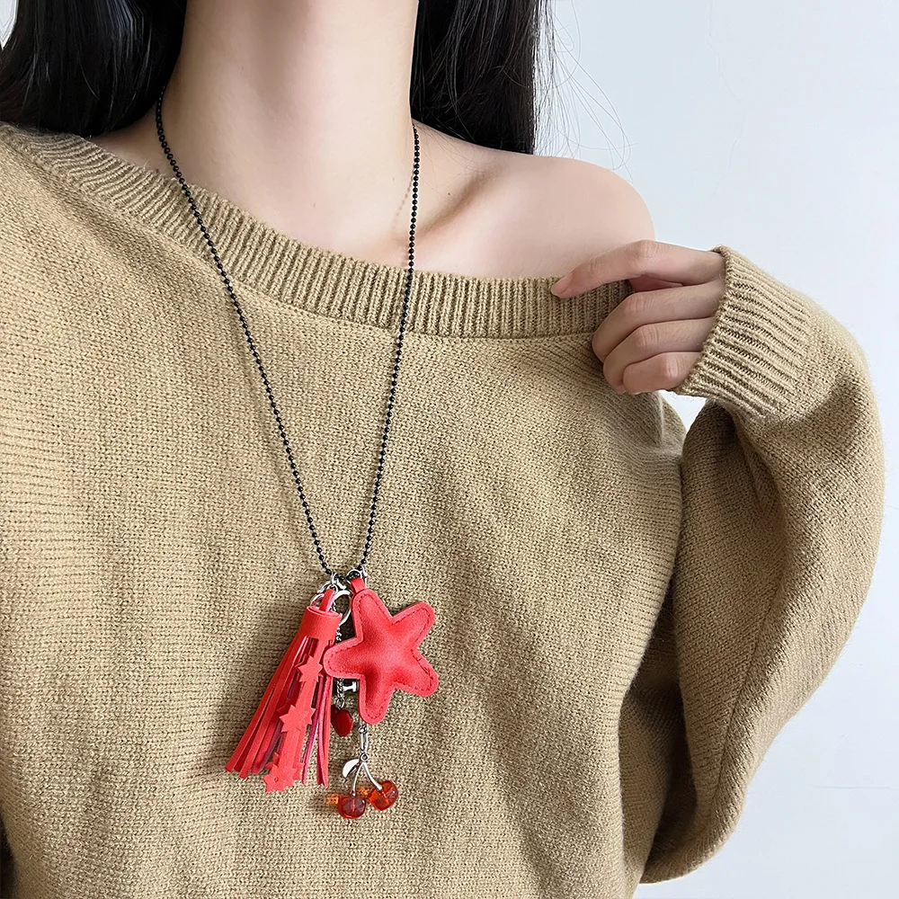 Модное кожаное ожерелье с кисточками в виде звезды персонализированная