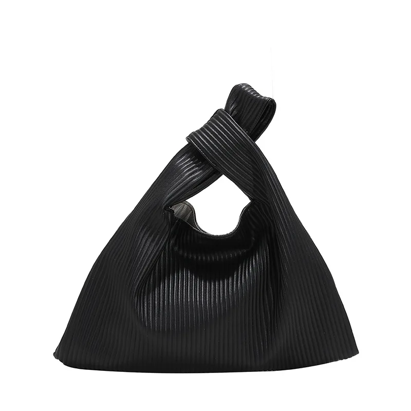 Open Asymmetric Knotted Handbag Bag European and American Fashion Bags Simple and Fashionable Vertical Grain Soft Bag Jiaozi Bag