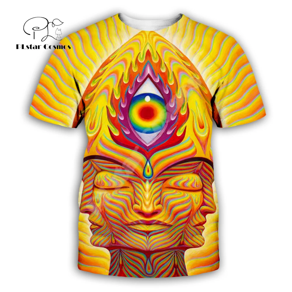 Футболка в стиле ретро с рисунком мандалы психоделической татуировки