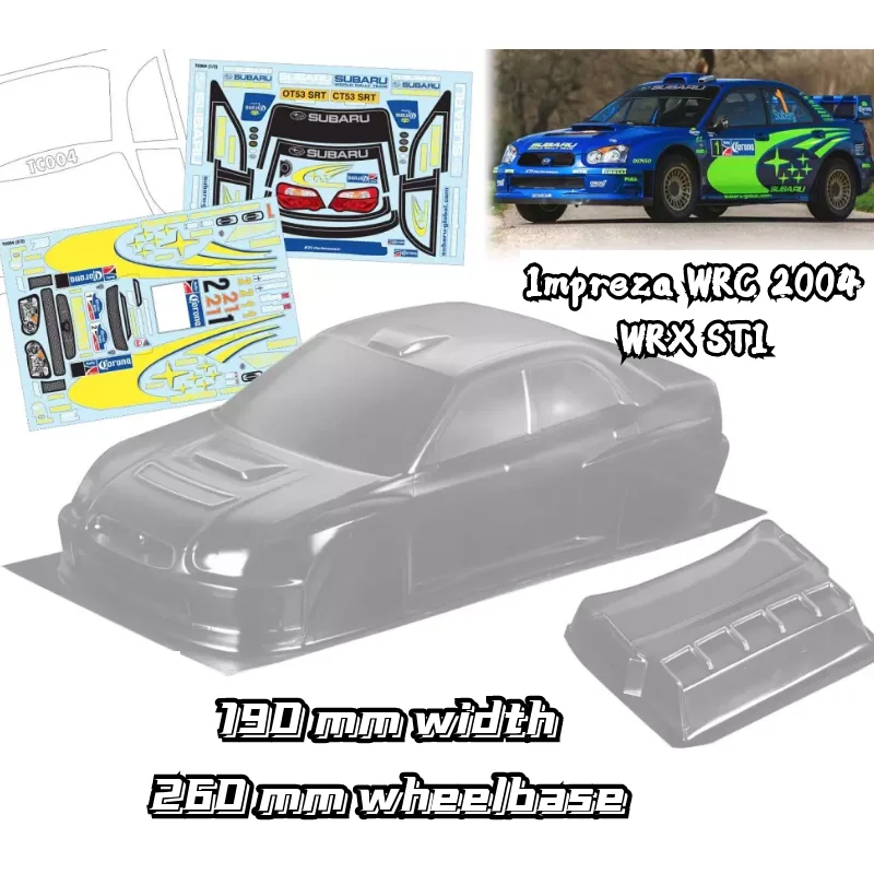1/10 Impreza WRC 2004 WRX STI ралли RC корпус 190 мм ширина прозрачный не окрашенный дрейф для hsp
