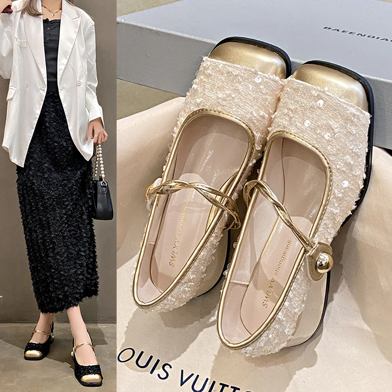 Женские блестящие туфли Xiaoxiangfeng Мэри Джейн новинка 2020 года весенне-осенняя