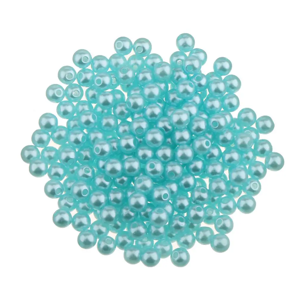 

400Pcs 4mm Dia Plastic Imitation Small Round Hole DIY Loose Bead