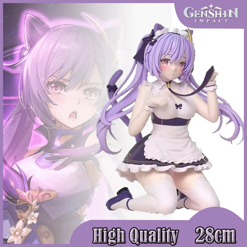 

26cm Genshin Impact Keqing Anime Figure Gk Action Figures Statue Ornament Figurine Model Doll Pvc Desk Decoration Toys Gift Kids