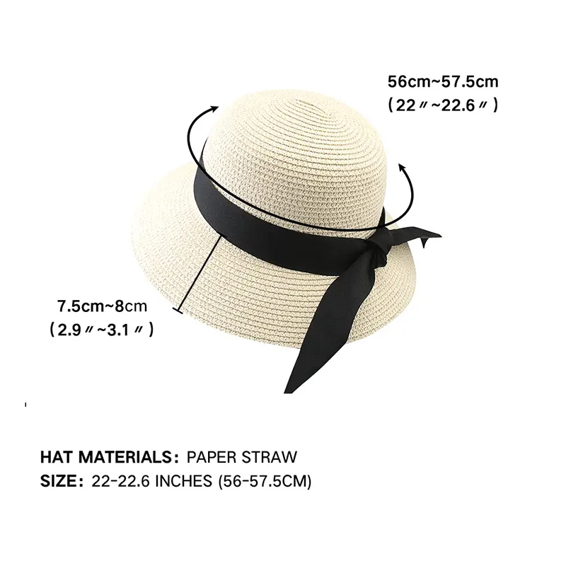 Шляпа женская Соломенная с широкими полями и защитой от УФ-лучей