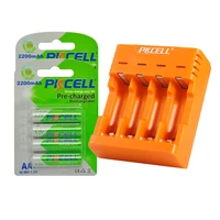 8pcs2pack pkcell 2200mah nimh 1 2v aa rechargeable battery for camera with nimhnicd 4 solt battery charger for aaaaa