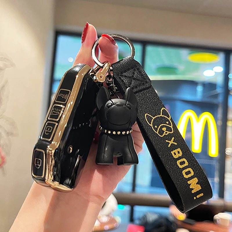 

TPU Car Remote Key Case Cover For Kia Sportage 2023 Cerato 2020 K5 K8 Kia Ray Sorento Soul Telluride 2022 Cute Bulldog Keychian