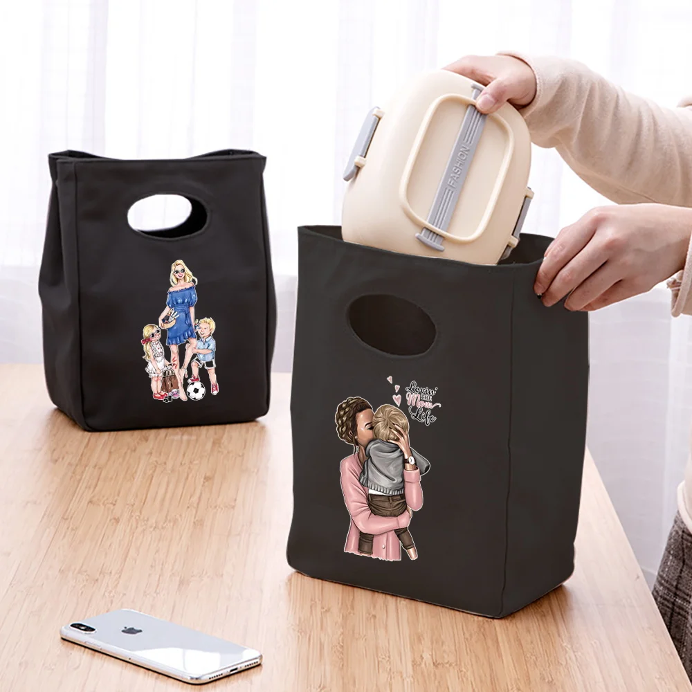 

2022 Lunch Bag Cooler Tote Portable Insulated Box Thermal Cold Food Container Mom Element Printed Picnic Fashion Travel Lunchbox