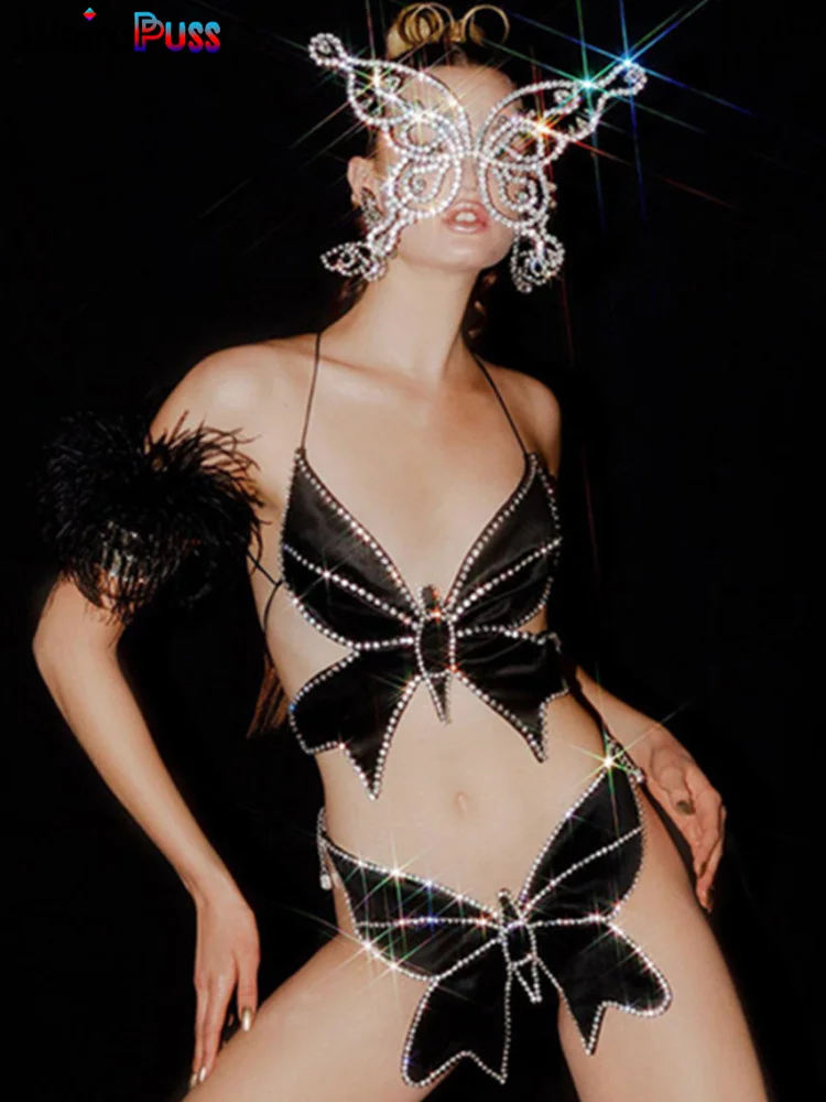 Женский бандажный однотонный топ с бабочкой и открытой спиной | Женская одежда