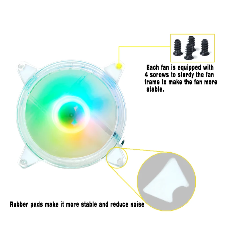 Кулер для ПК IWONGOU с RGB-подсветкой и регулиросветодиодный кой скорости 120 мм 12 см |