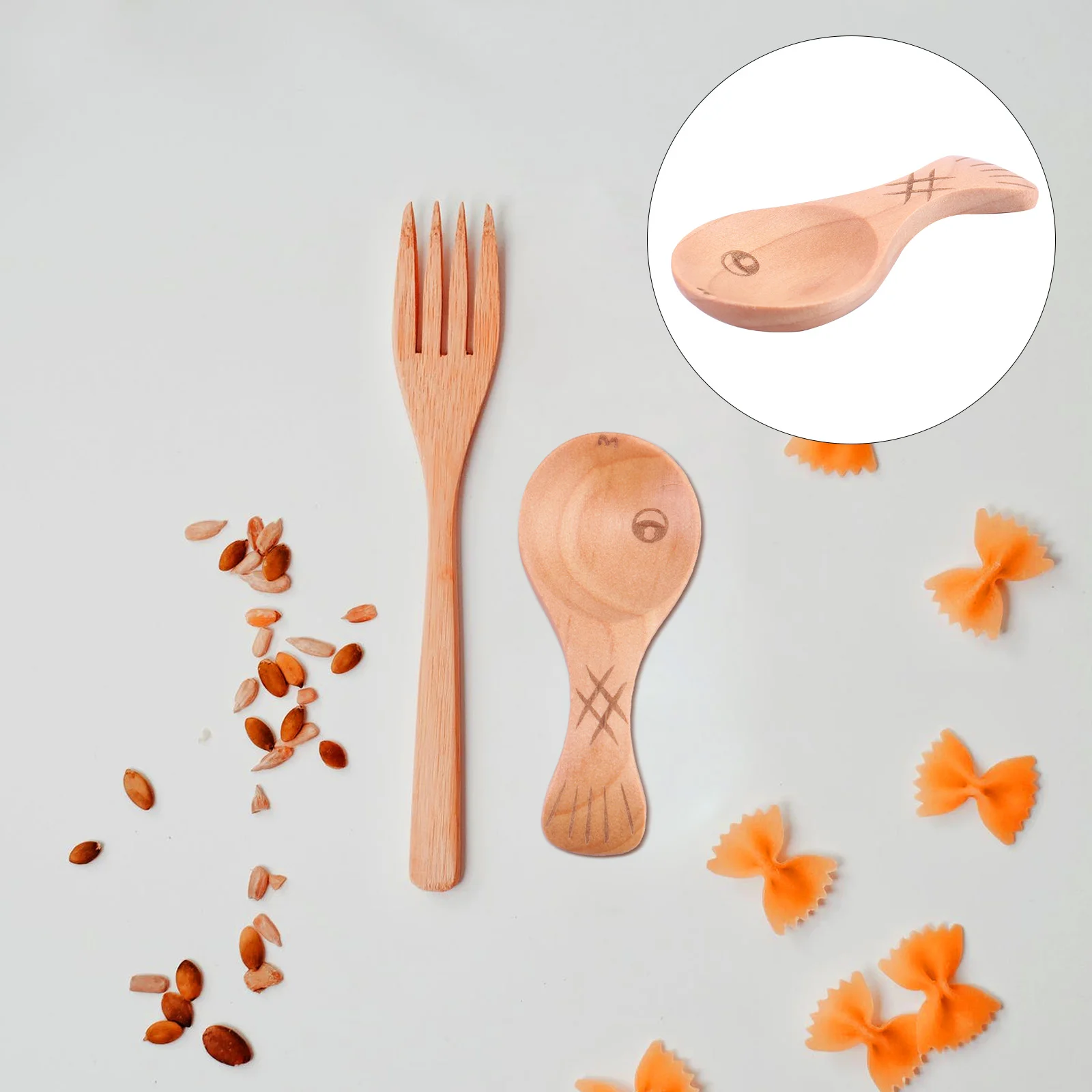 

6Pcs Wooden Spoons Small Salt Spoons Infant Serving Scoop Kitchen Utensils