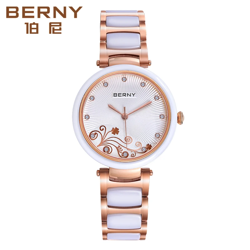 Berny Women's Watch Ceramic Quartz Movement Ladies Wristwatch Fashion Gift Classic Clock Sapphire Glass Waterproof Casual enlarge