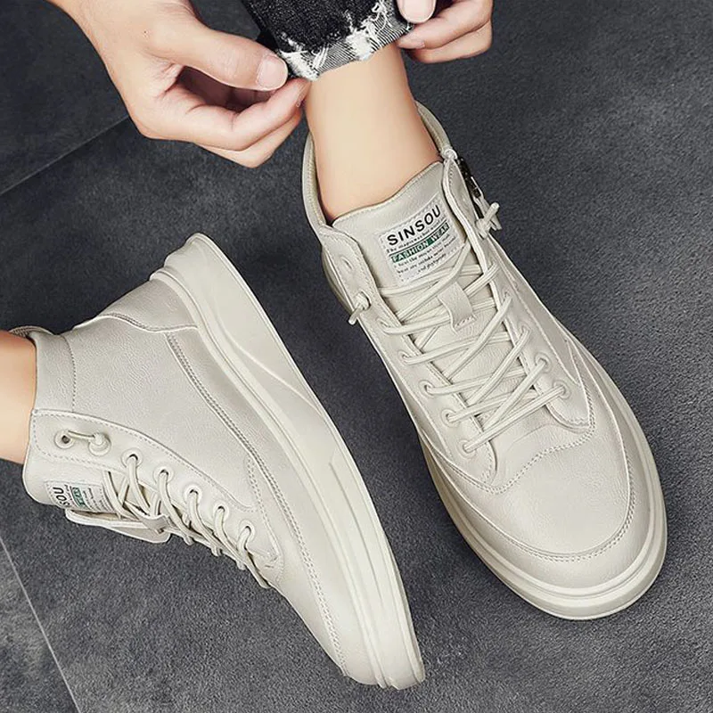 Мужская повседневная обувь Новые высокие кроссовки Модельерская на платформе