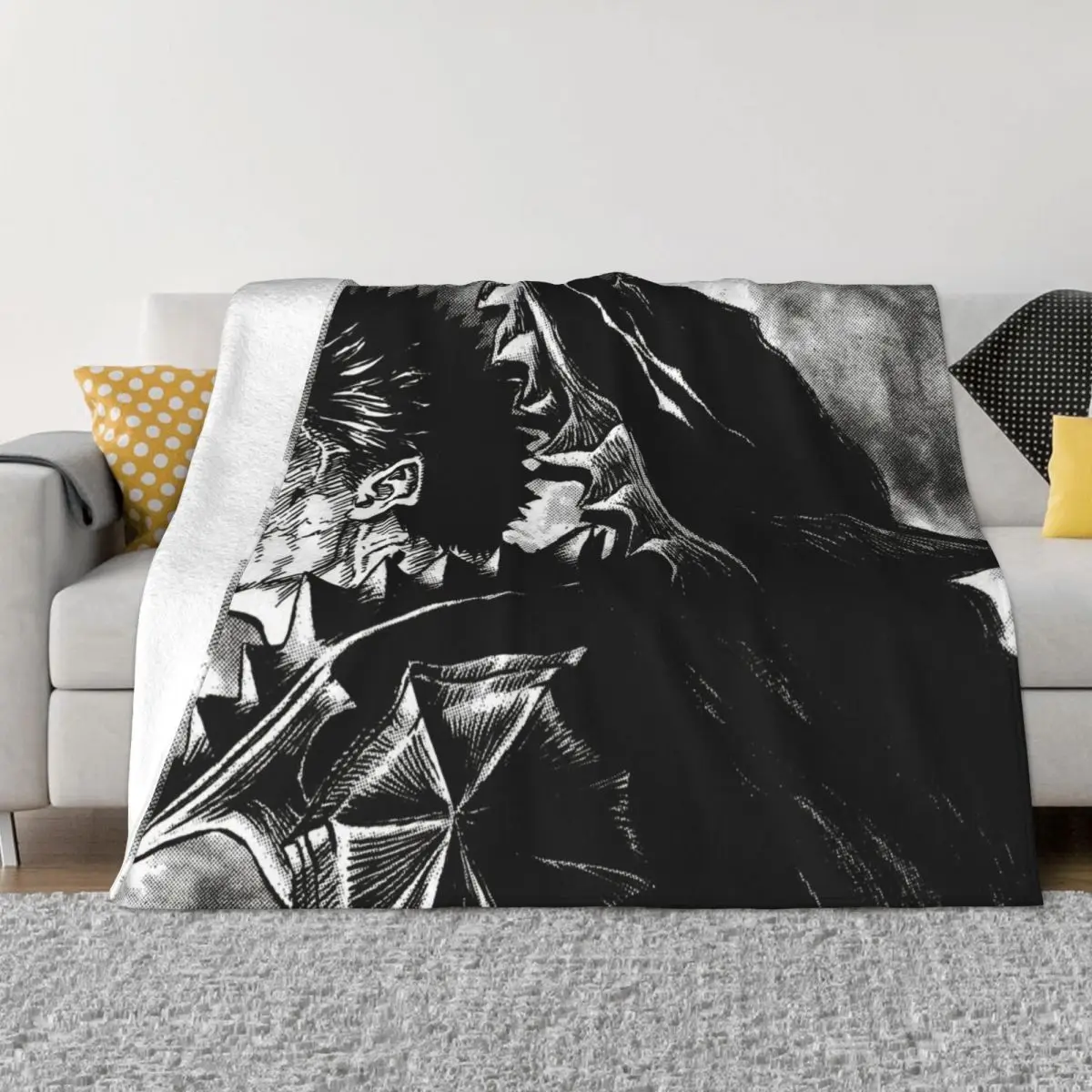 

Фланелевое мягкое флисовое покрывало с изображением героев манги