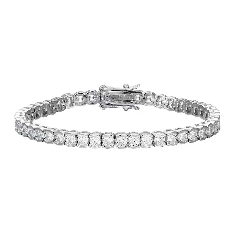 

Trendy 3mm High Carbon Diamond Tennis Bracelet for Women 925 Sterling Silver 5A Zircon Chain Bracelets Bangles Birthday Gift