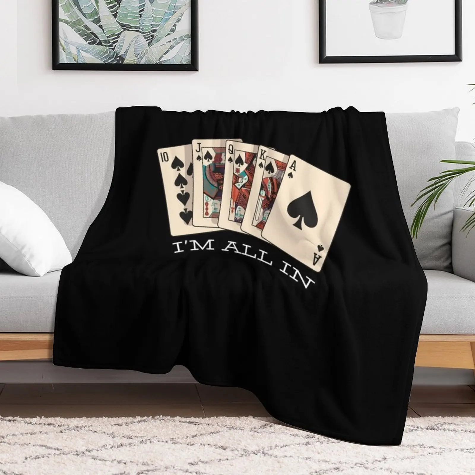 I'm All In - Royal Flush Одеяло для покера Модные диваны Роскошные дизайнерские одеяла