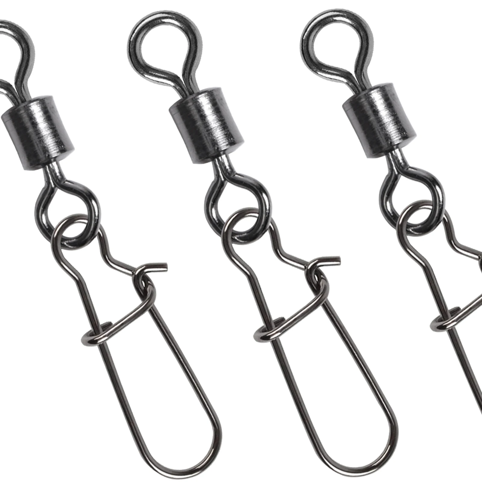 

50pcs Fishing Rolling Swivel Snap Duo-Lock Ball Bearing Quick Change Fishing Hook Link Lure Connector Tackle Bass Carp
