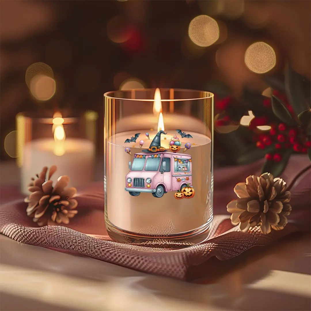 8 шт. акварельные наклейки на Хэллоуин УФ DTF водонепроницаемые для украшения