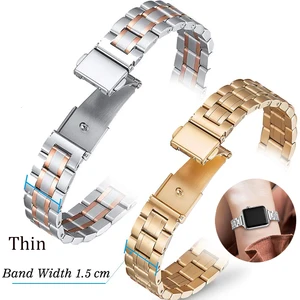 Imported Thin Women Bracelet for apple watch Ultra 8 7 6 se 5 4 strap 49mm 40 44mm Stainless Steel band for i