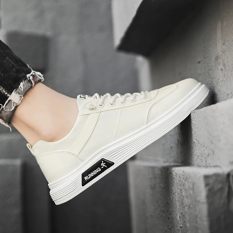 

Men Vulcanized Shoes Black White Boys Trend Street Youth Walking Sneakers Comfortable Canvas Shoes for Men Vulcanized Footwears