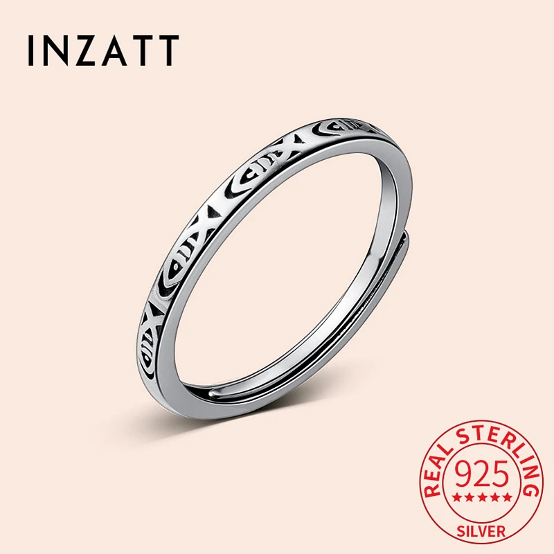 

INZATT Real 925 Sterling Silver Hollow Fish Animal Adjustable Ring For Fashion Women Cute Fine Jewelry Minimalist Accessories