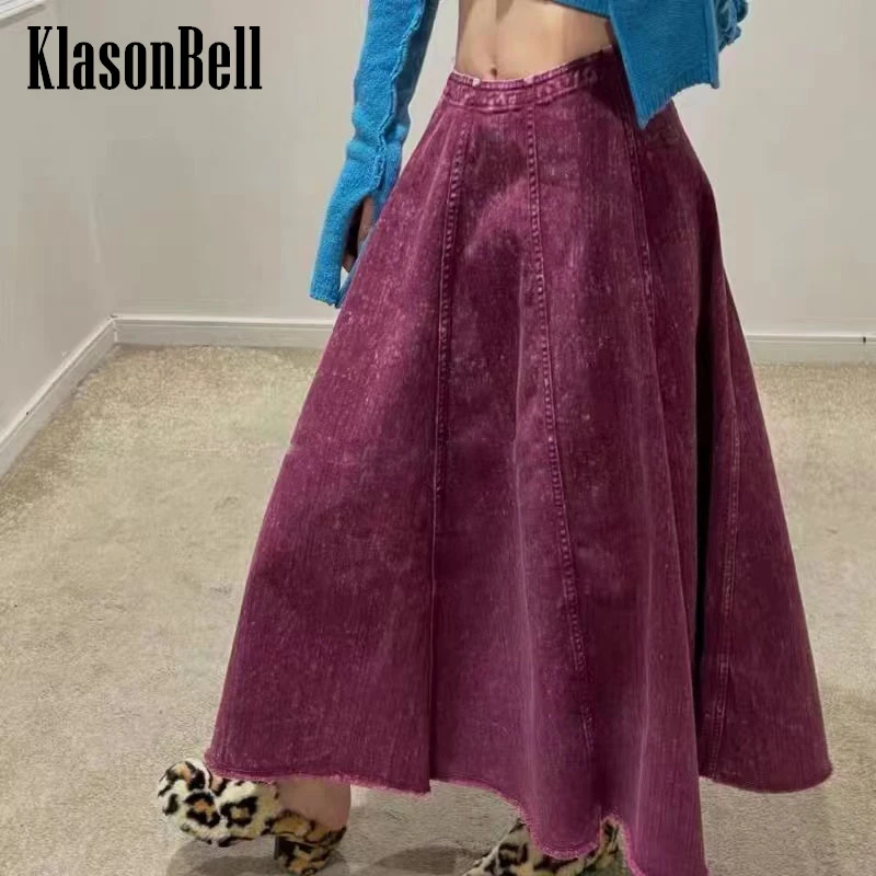 

2.9 KlasonBell Fashion Washed Denim A-Line Skirt Women