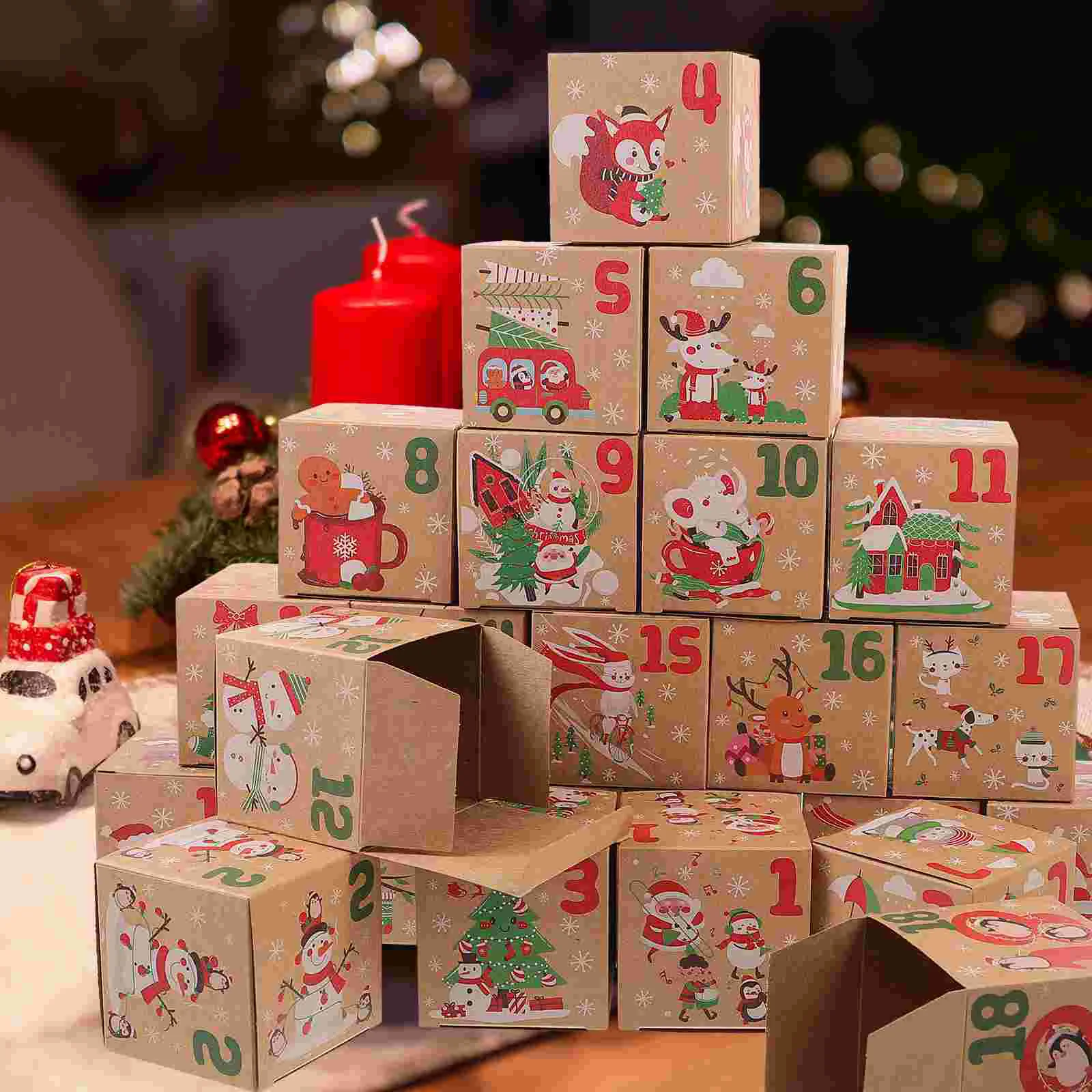 

24 Pcs Party Favors Paper Packaging Case Cupcake Container Calendar Candy Containers