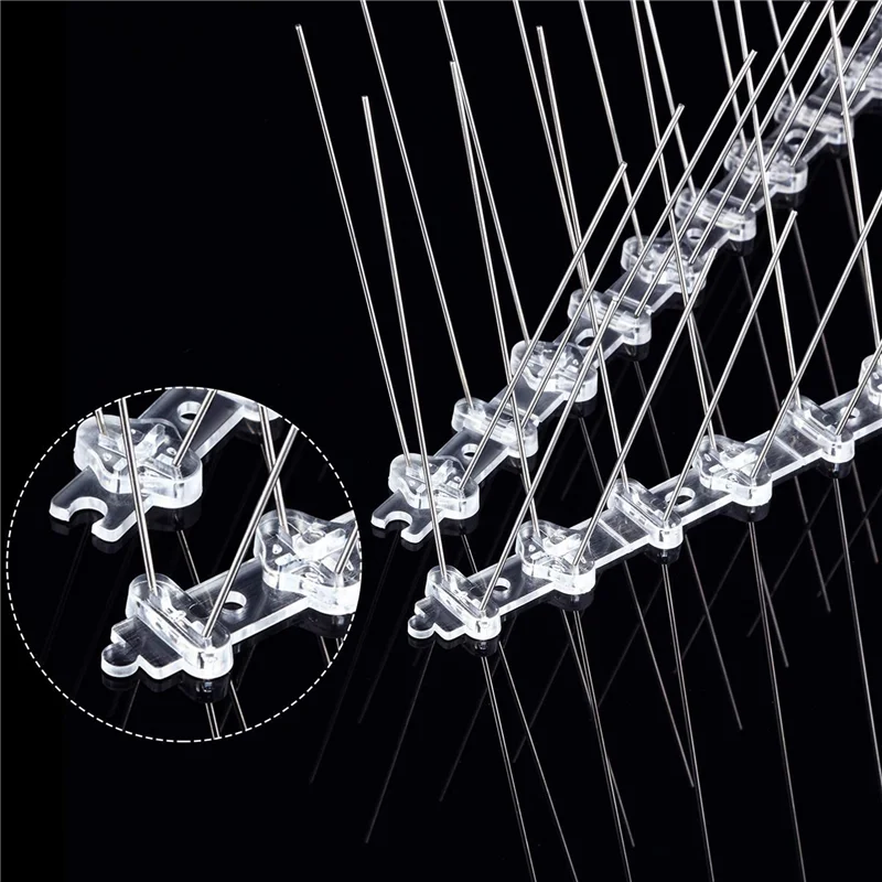 

100 Pcs Bird Spikes Stainless Steel Bird Deterrent Spikes Cover for Fence Railing Walls Roof Yard