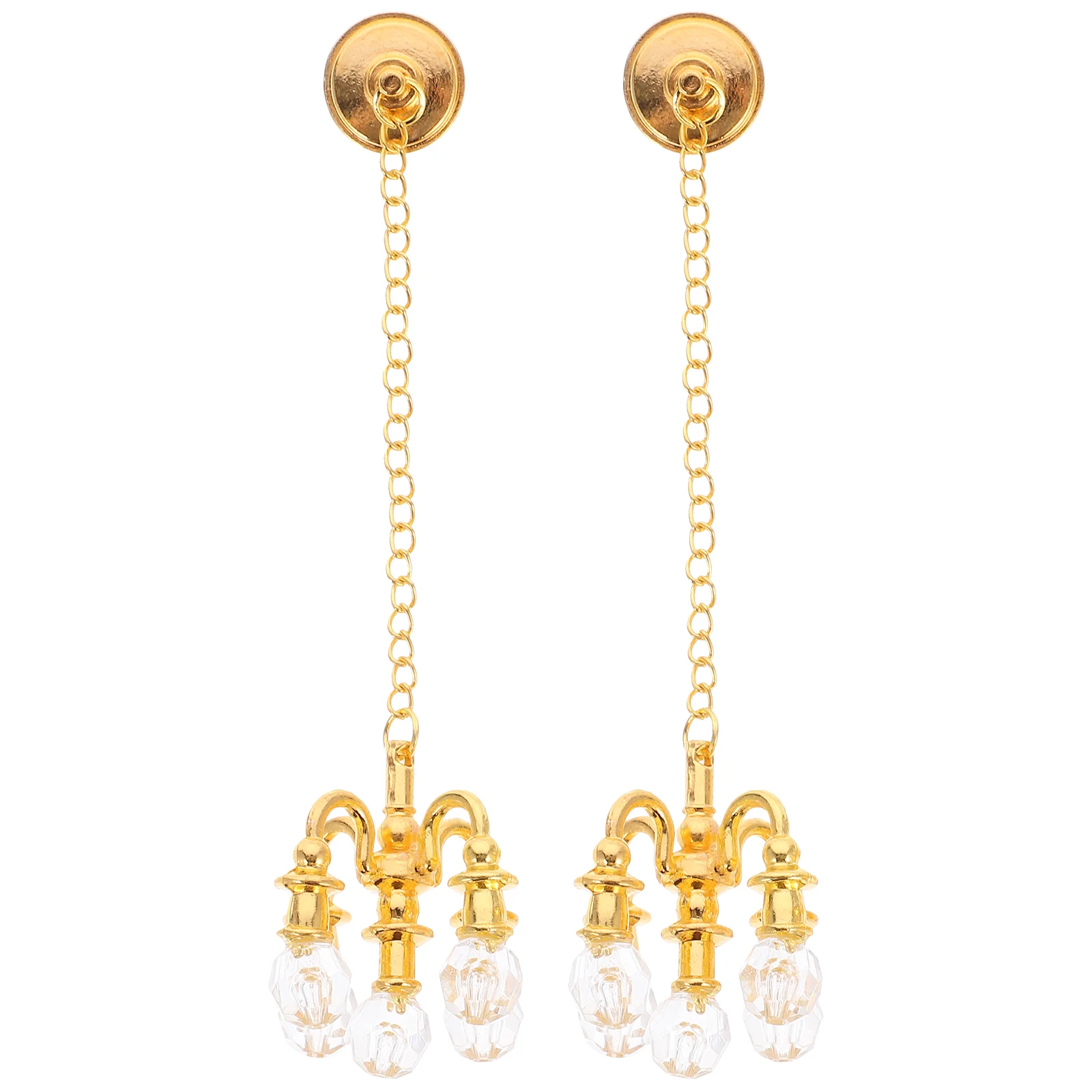 2 шт. мини хрустальная люстра имитация света игрушка миниатюры лампа потолочные