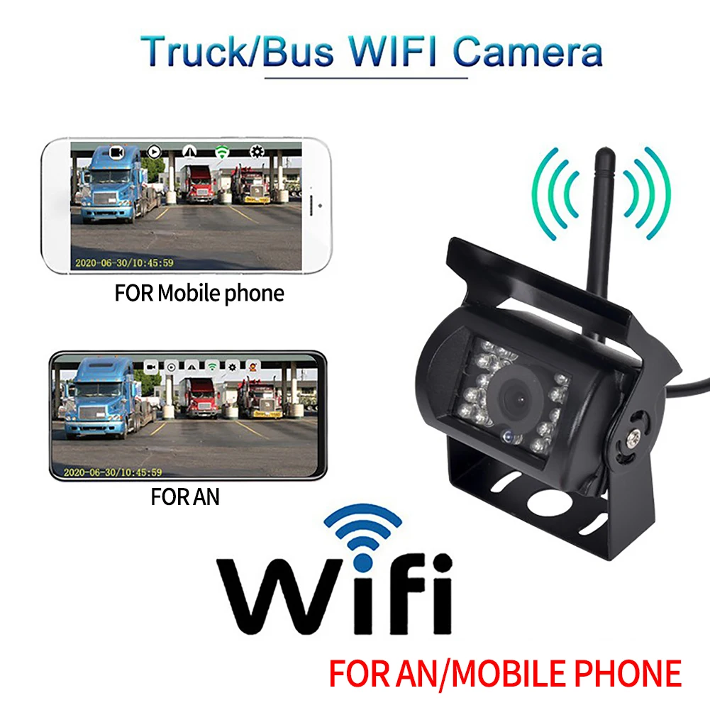 

WiFi Wireless WCA101 HD Truck Bus Car Rear View Camera 12V~36V Car LED Reversing Camera Black High Quality Accessories New